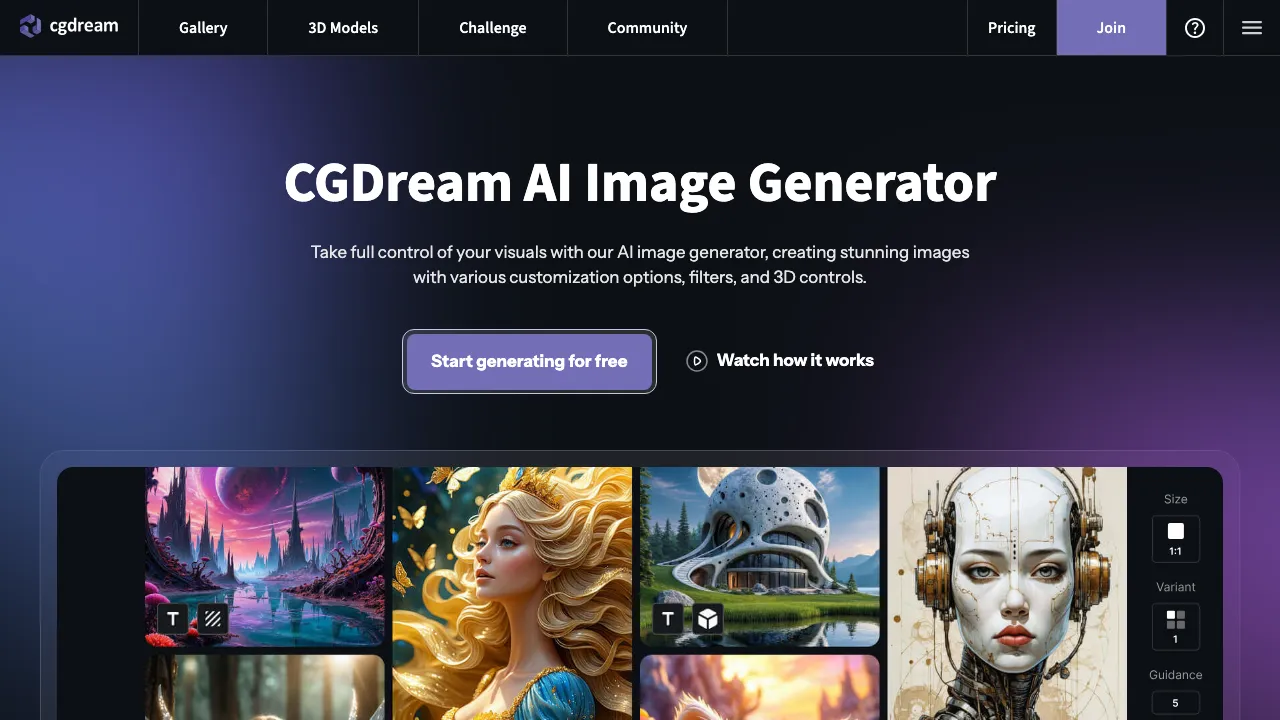 CGDream AI Image Generator screenshot