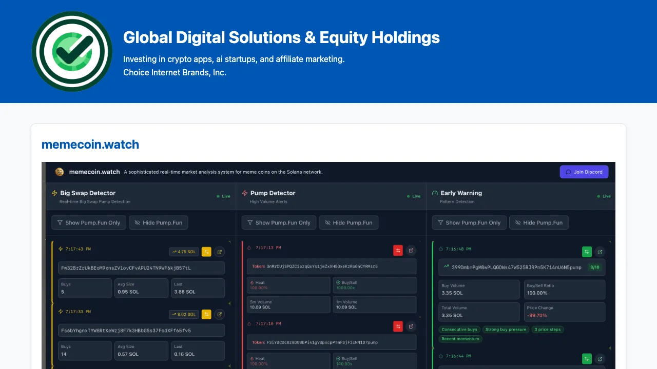 Memecoin Watch screenshot