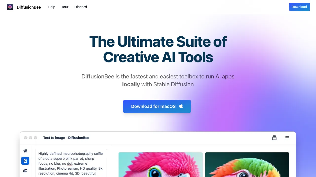 DiffusionBee screenshot