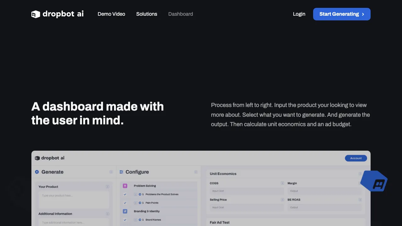 Dropbot AI screenshot