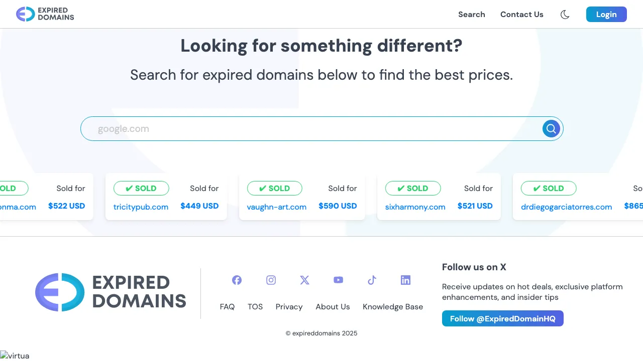 Expired Domains screenshot