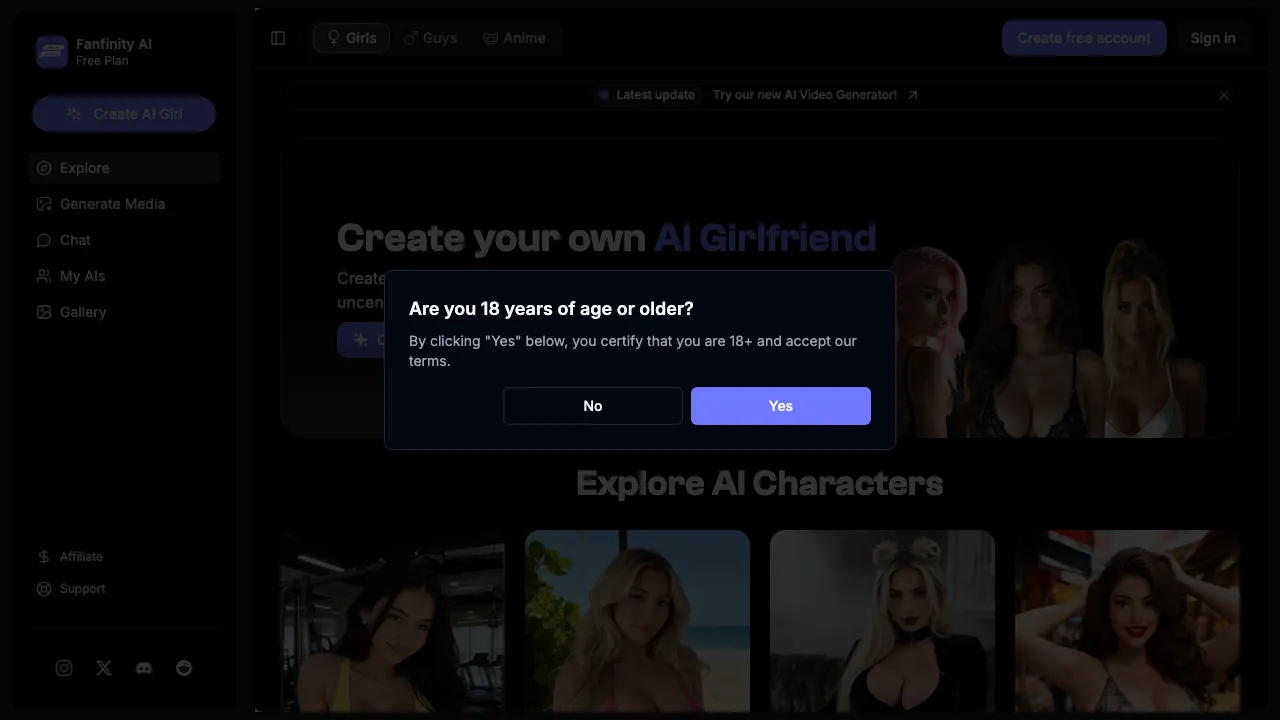 Fanfinity AI screenshot