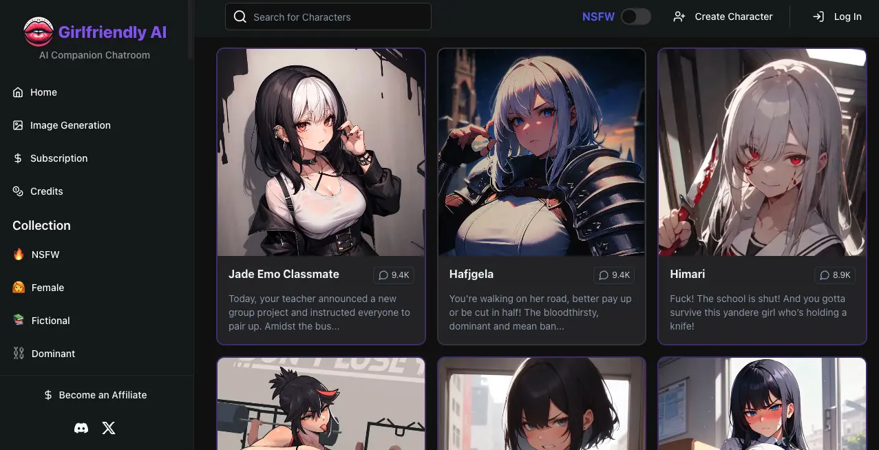 Girlfriendly AI censored screenshot