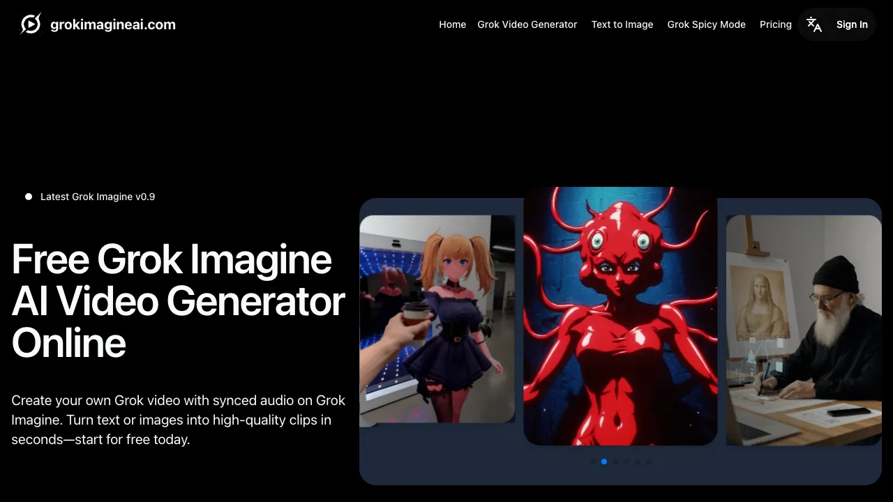 Grok Imagine screenshot