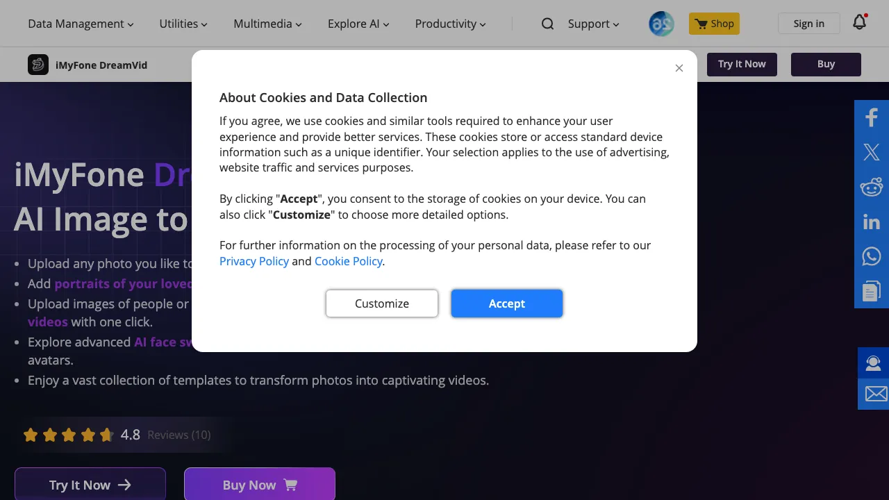 iMyFone DreamVid screenshot
