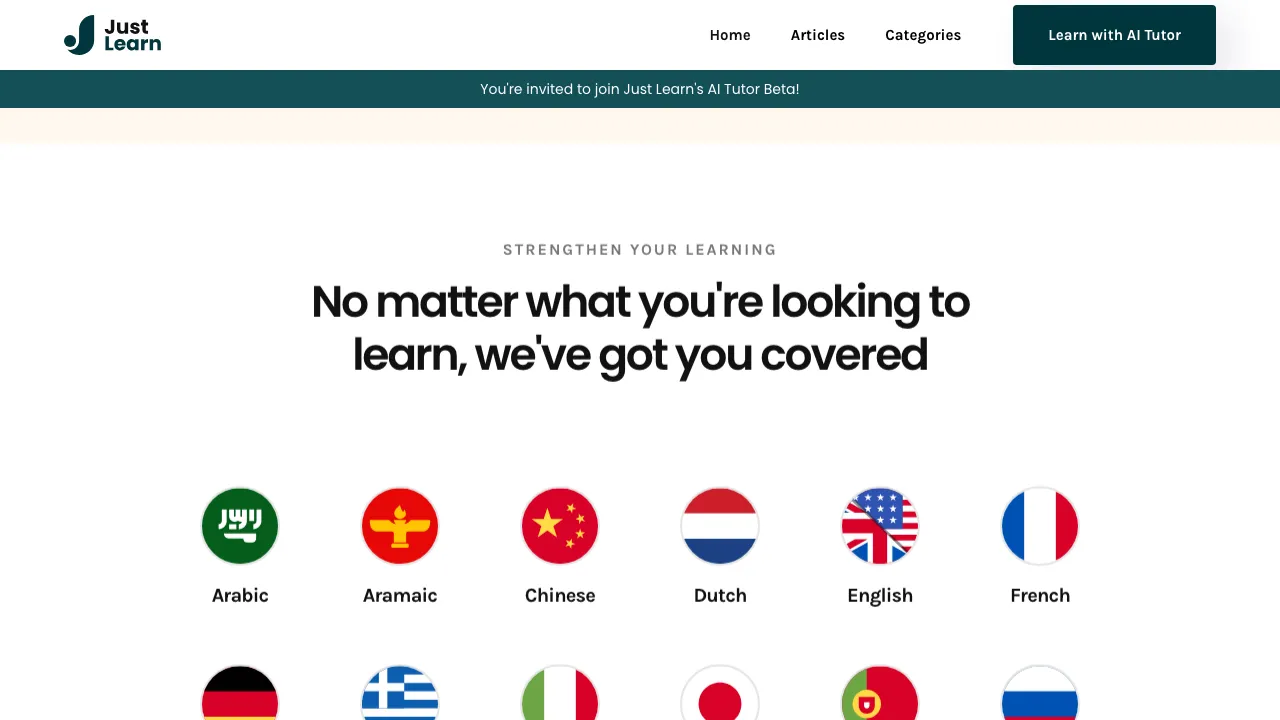 Just Learn screenshot