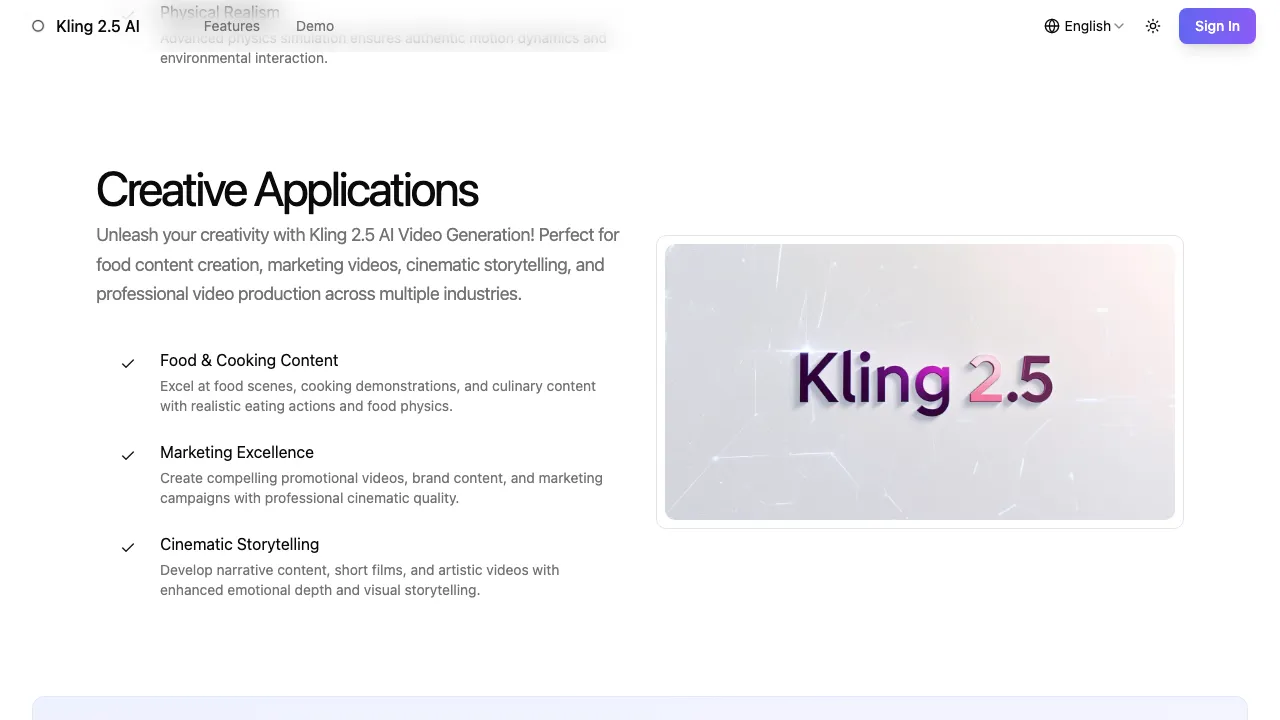 Kling 2.5 AI screenshot