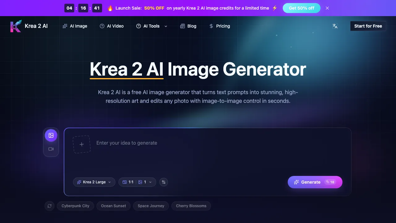 Krea 2 AI screenshot