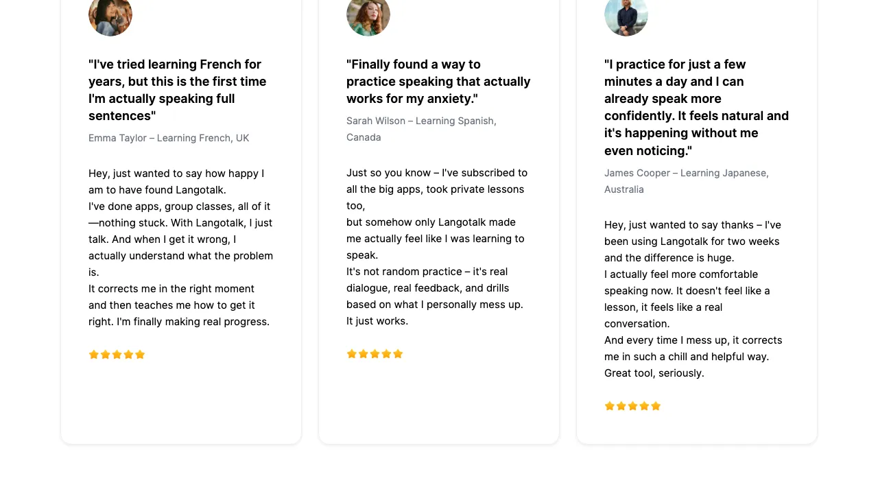 Langotalk screenshot