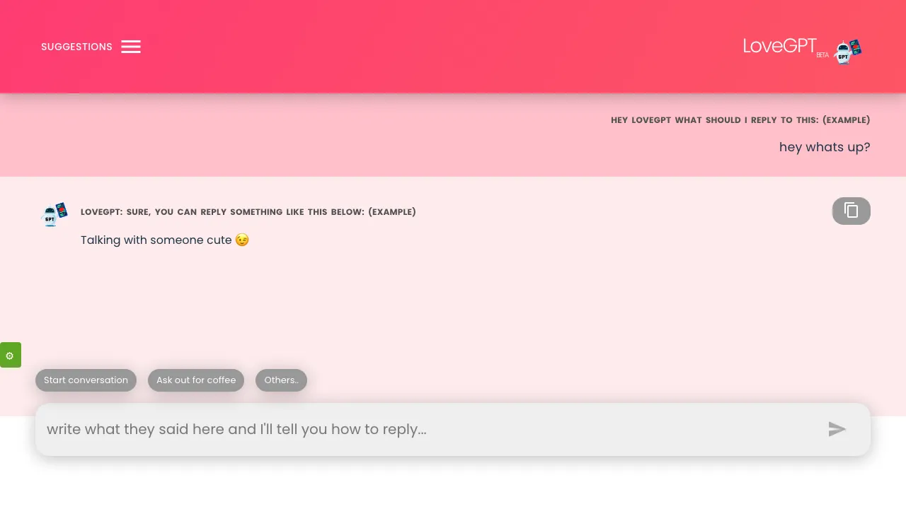LoveGPT screenshot