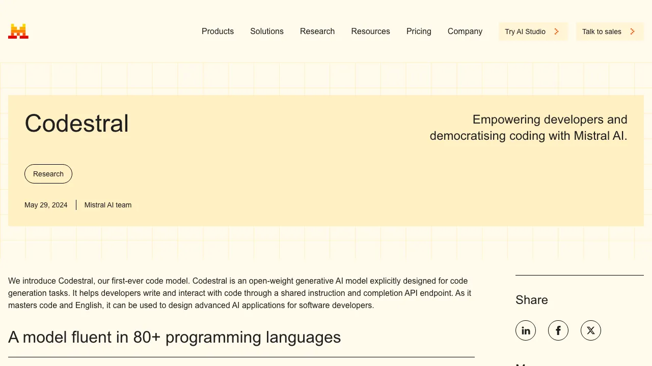 Codestral screenshot
