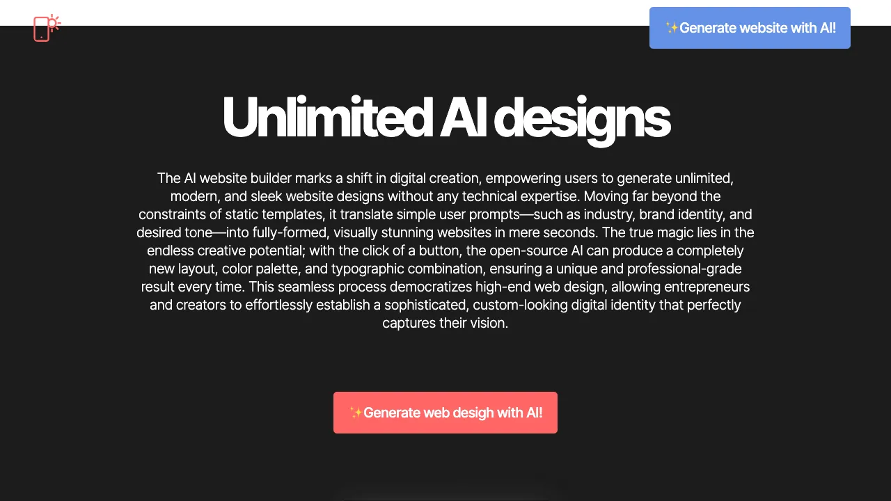 Mobirise AI Website Builder screenshot