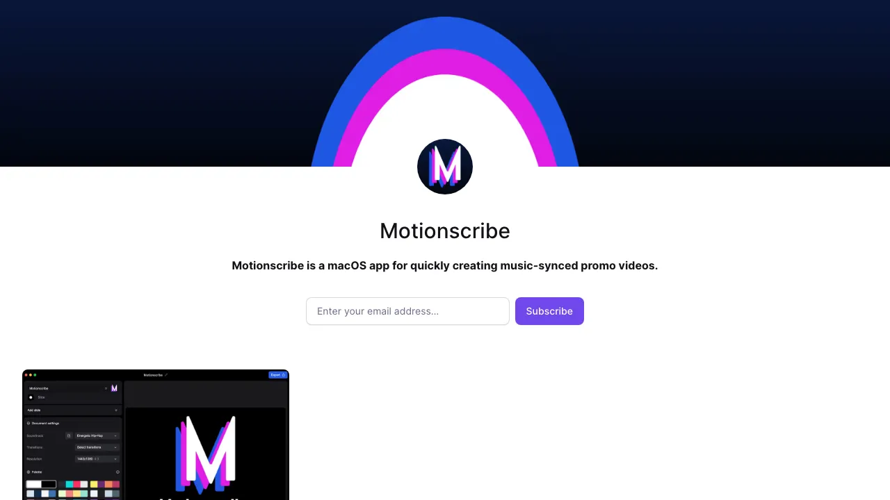 Motionscribe screenshot
