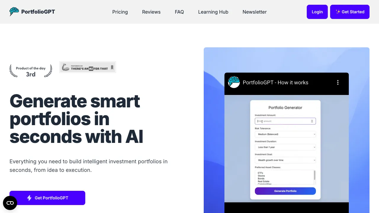 PortfolioGPT screenshot