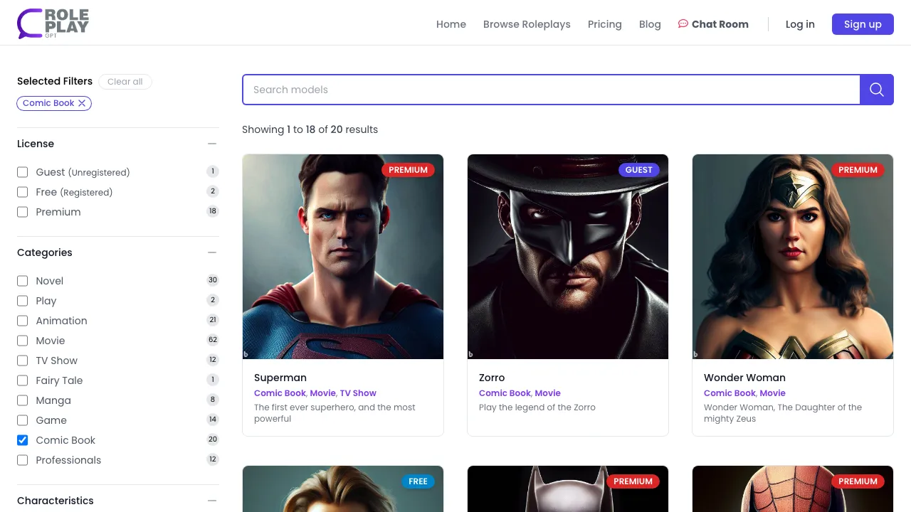 Roleplay GPT screenshot