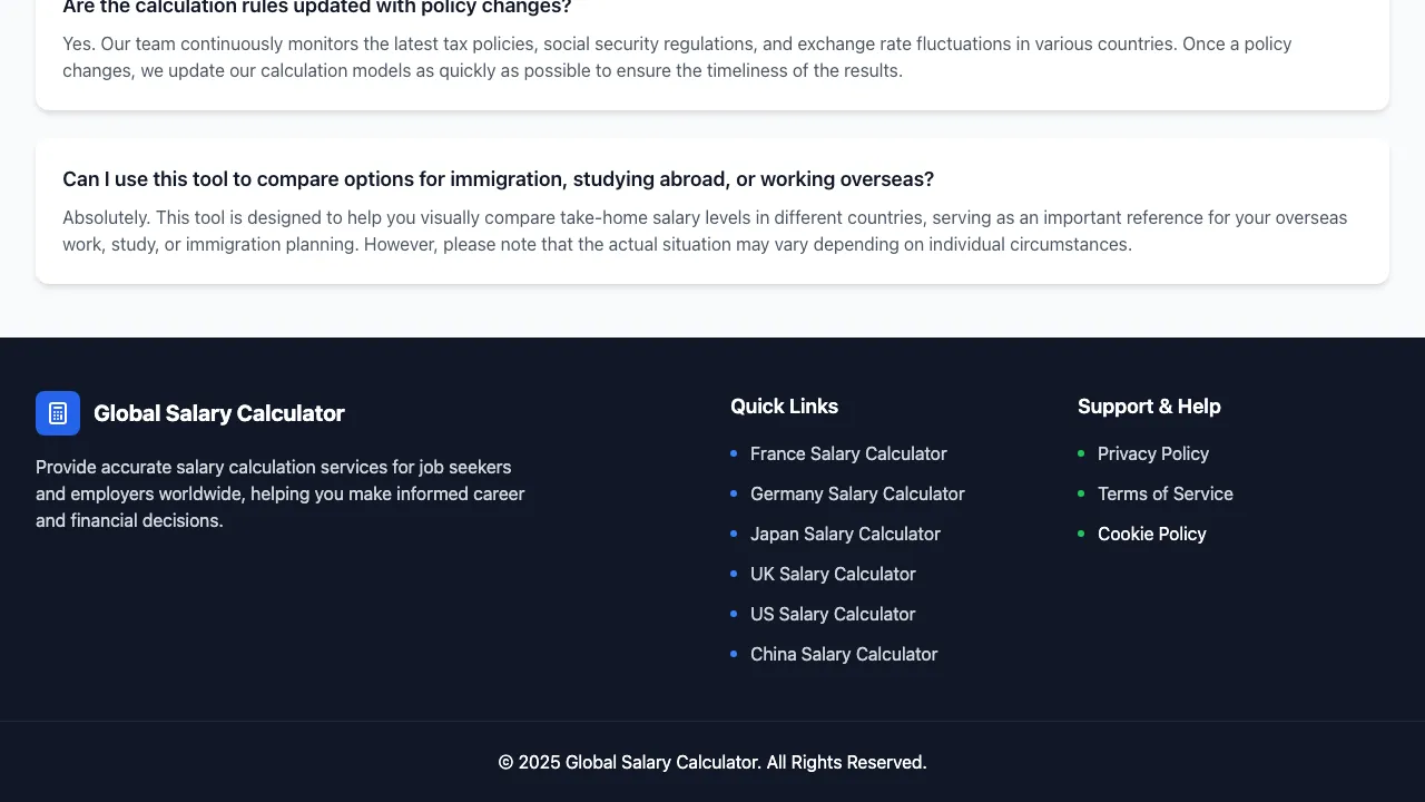 Global Salary Calculator screenshot