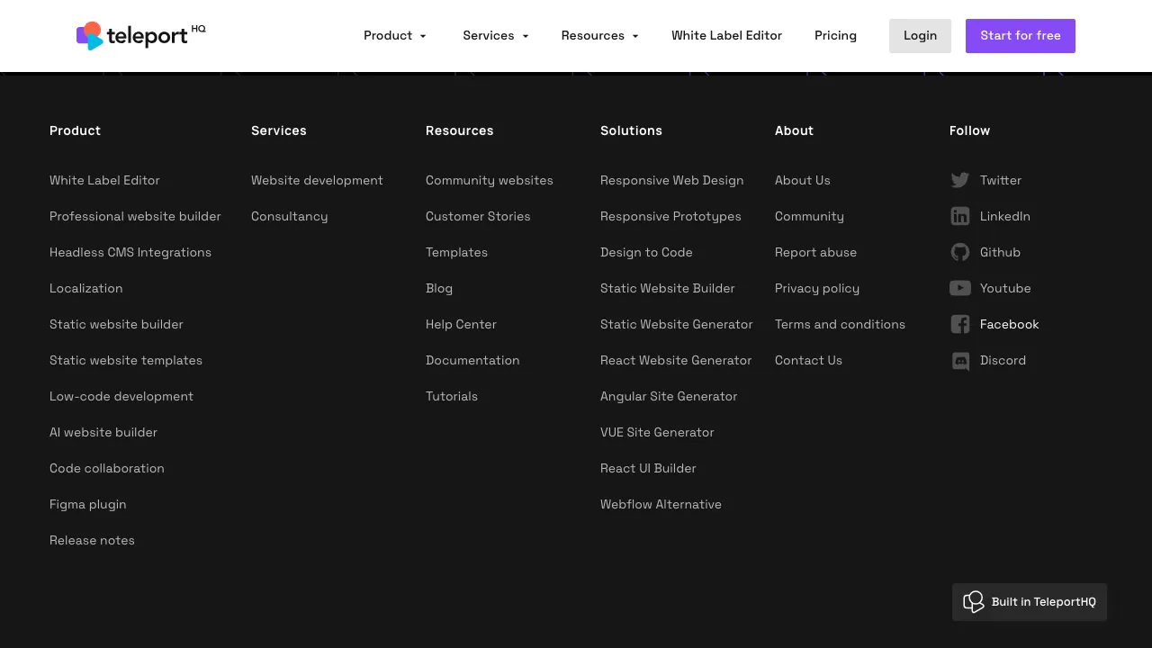 TeleportHQ screenshot