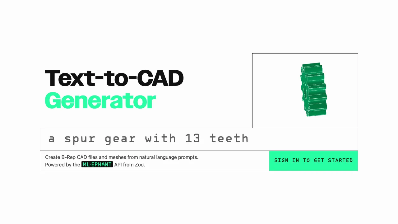 Text-to-CAD Generator screenshot