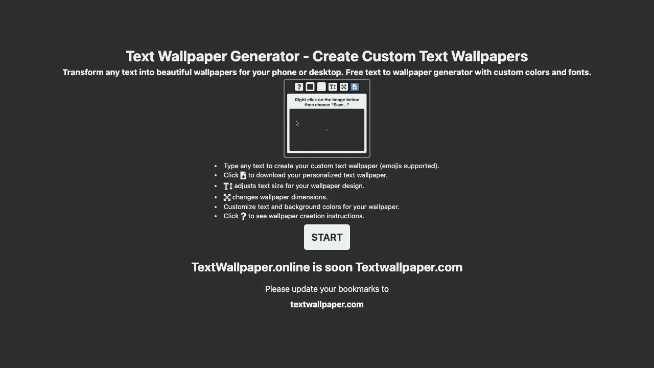 Text Wallpaper Generator screenshot