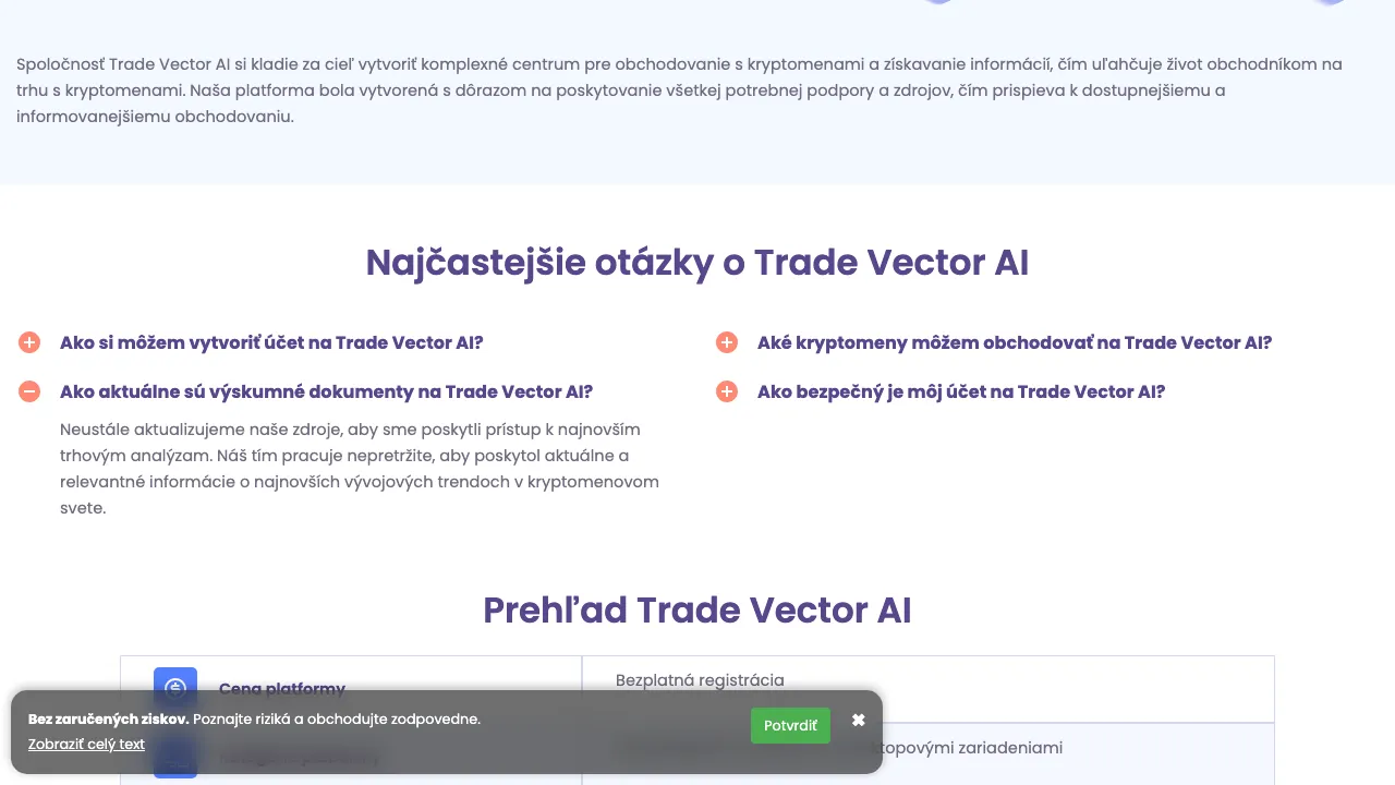 Trade Vector AI screenshot