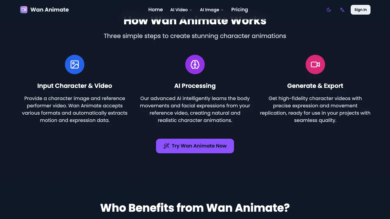 Wan Animate screenshot