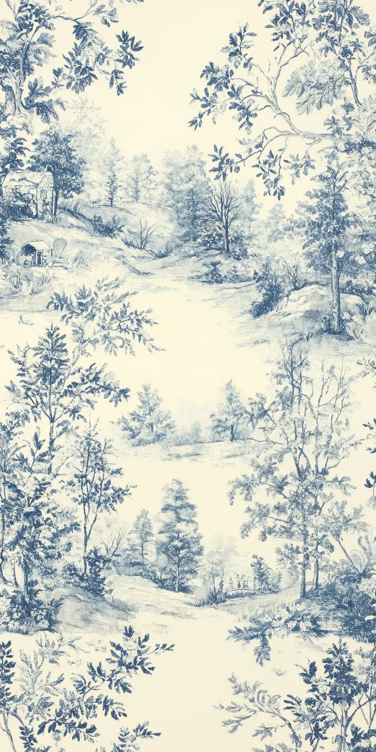 french toile using winter colors