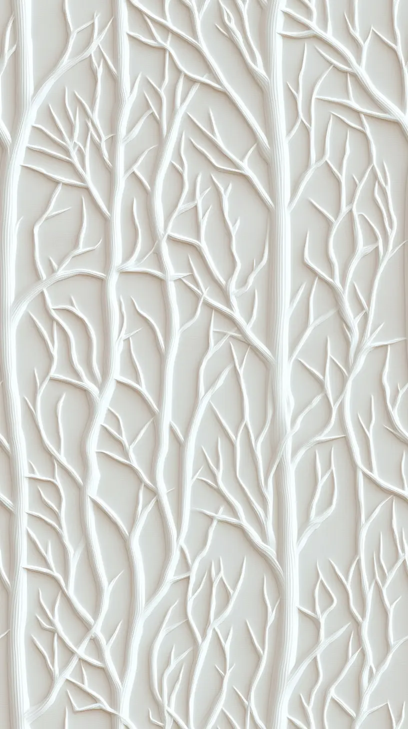 3D-printed embossed white forest trees